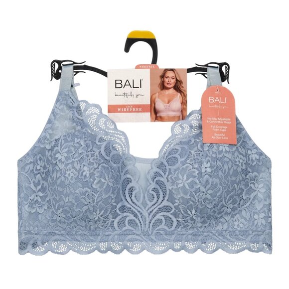 Bali Womens Beautifully You Lace Wireless Bra Size various Silver Grey Colour - Picture 1 of 5